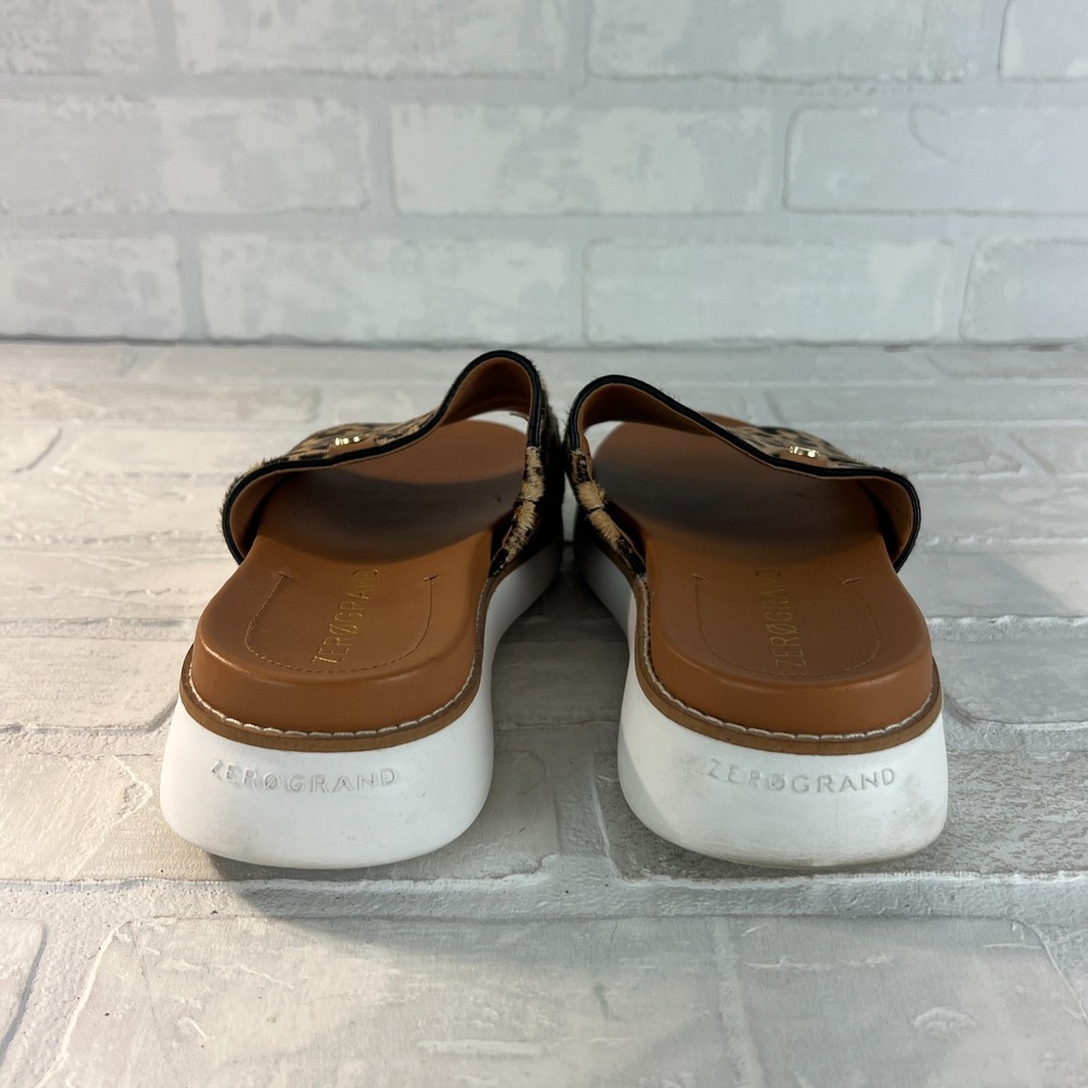 Cole Haan ZERØGRAND Sandals Womens 8 Leopard Animal Print Slides Brown‎ Casual - Picture 3 of 11